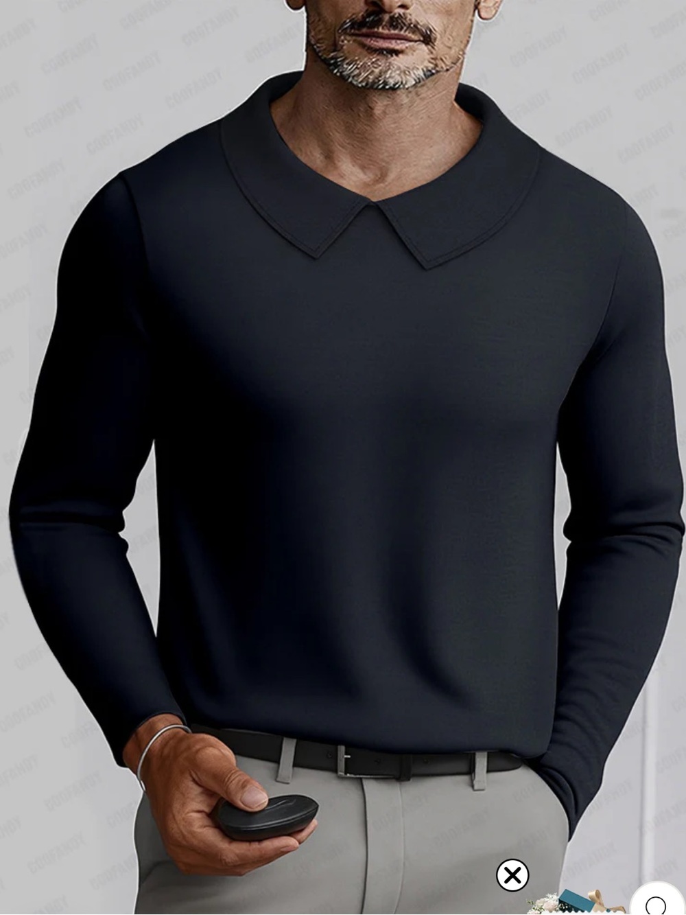 NWT Coofandy Navy Minimalist Comfort Layering Shirt Mens Medium